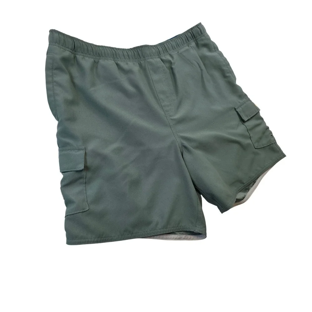 Quiksilver Waterman Collection Mens Sage Green Cargo Board Shorts Swim Trunks L